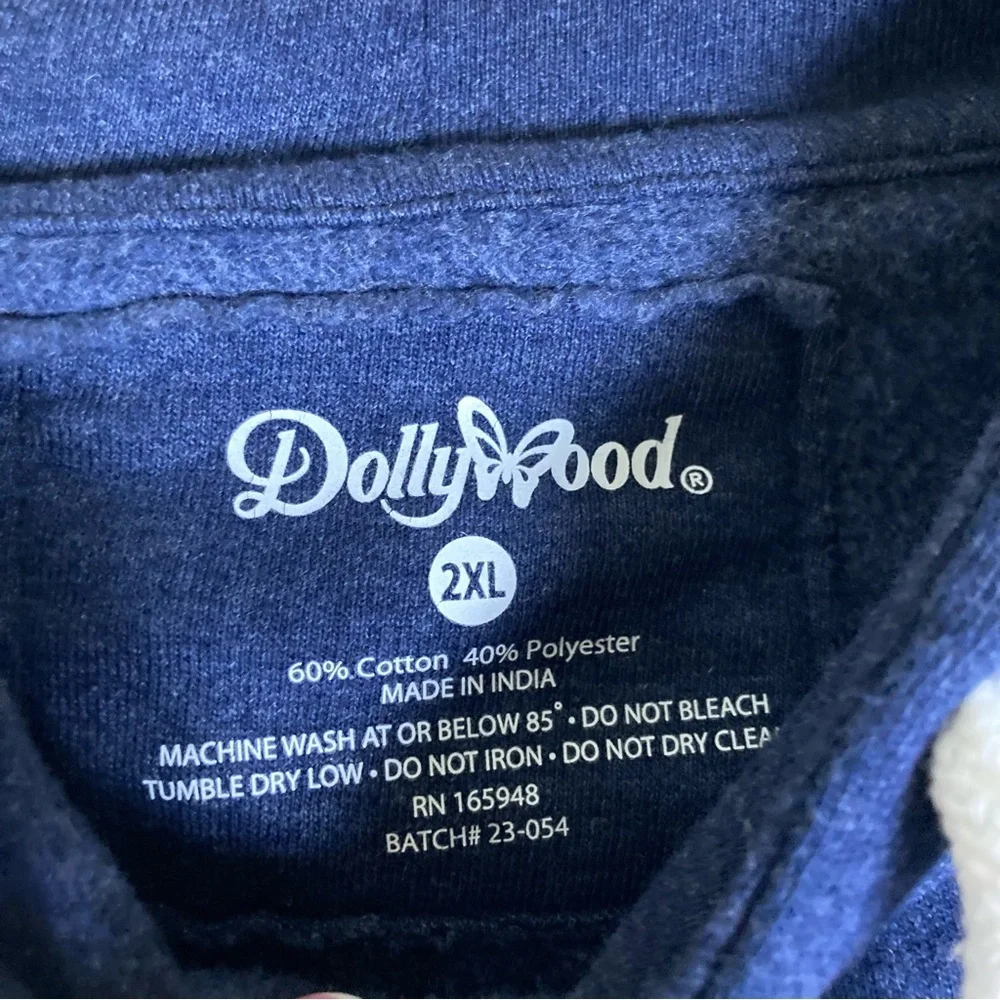 Dollywood Tennessee Hoodie Mens 2XL Blue Graphic Pullover Sweatshirt
